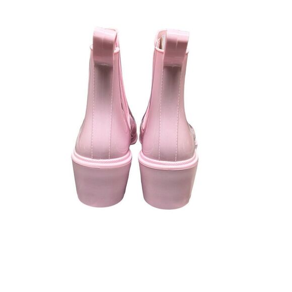 Just‎ Fab Boots Women's Pink Roonie Rain Heel Spring Easter Pull On Chelsea - Picture 6 of 9